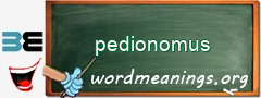 WordMeaning blackboard for pedionomus